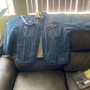 Extra large, Old Navy, denim jacket, blue, and white